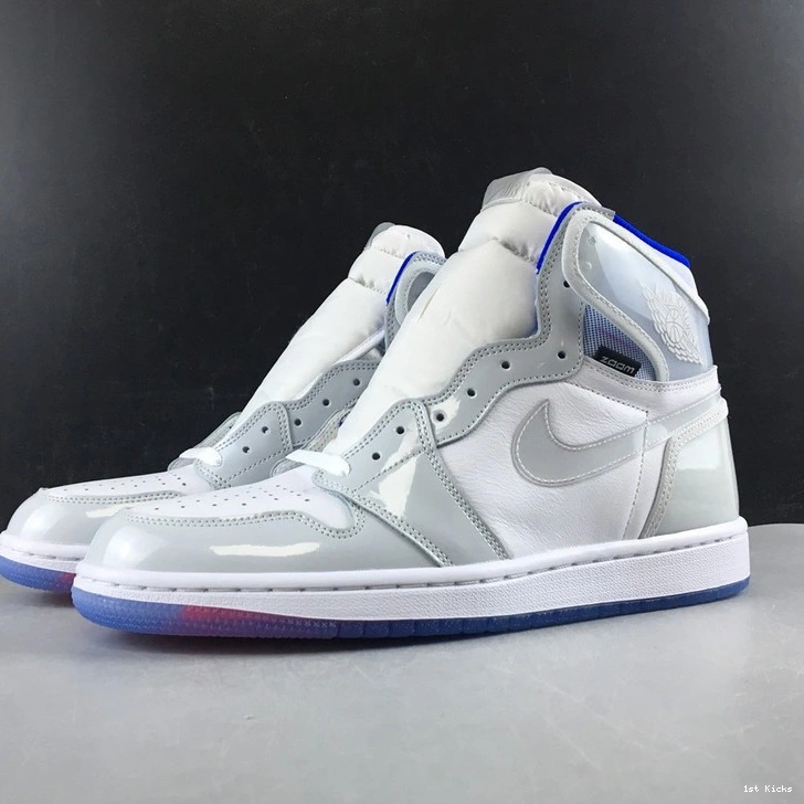 White CK6637-104 Zoom Retro Racer 1 Blue Jordan  High 0118